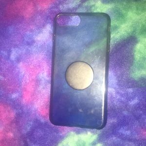 Blue transparent iPhone 6plus case w/ Black Pop